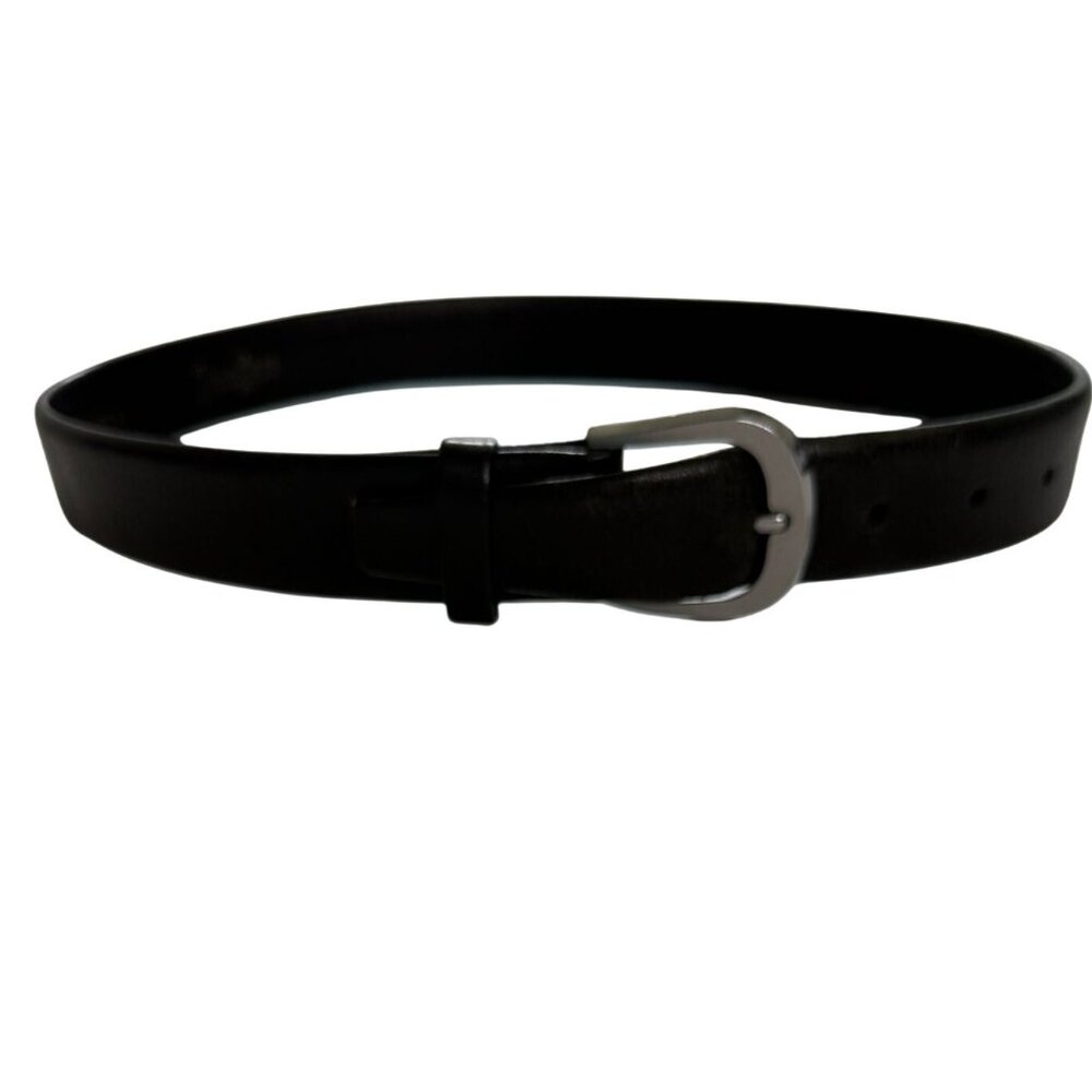 Neiman Marcus Mens Black Carrera Steerhide Belt With Silver Buckle Sz 28 Office